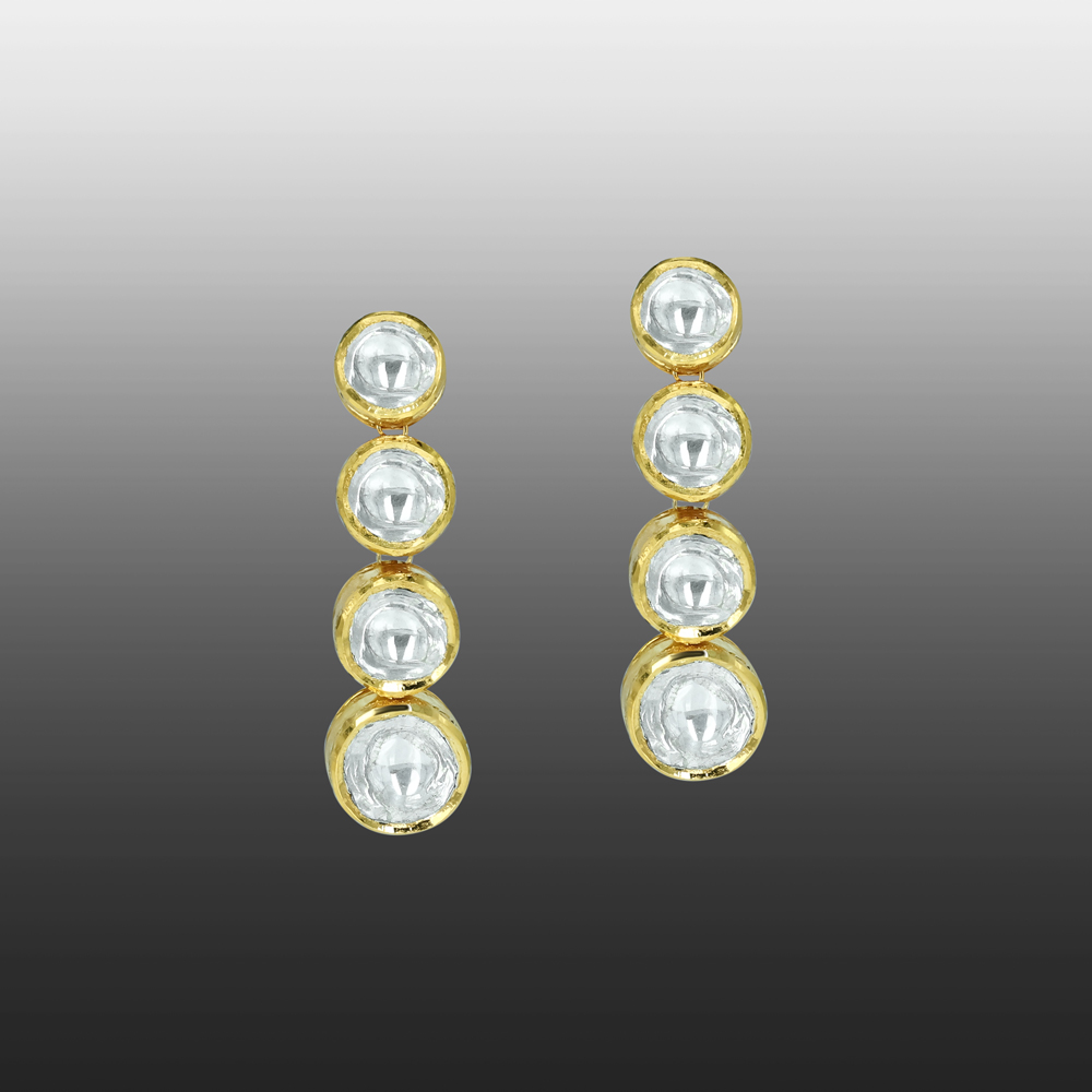 Cascading Polk Drop Earrings for Timeless Elegance